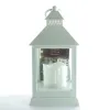 Lumineo Laterne Weiß mit LED-Kerze flackernd 18 cm - Kunststoff