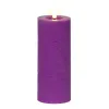 Lumineo LED Indoor Kerze Echtwachs Lila Ø 7 cm Höhe 19 cm - Wachs