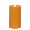 Lumineo LED Indoor Kerze Echtwachs Orange Ø 7 cm Höhe 15 cm - Wachs