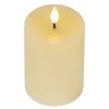 Lumineo LED-Kerze Flacker-Effekt Indoor cremefarben Wachs Ø 7,5 cm Höhe 13,5 cm - warmweiß