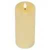 Lumineo LED-Kerze Flacker-Effekt Indoor cremefarben Wachs Ø 7,5 cm Höhe 20 cm - warmweiß
