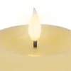 Lumineo LED-Kerze Flacker-Effekt Indoor cremefarben Wachs Ø 7,5 cm Höhe 20 cm - warmweiß