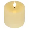 Lumineo LED-Kerze Flacker-Effekt Indoor cremefarben Wachs Ø 7,5 cm Höhe 9,5 cm - warmweiß