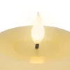 Lumineo LED-Kerze Flacker-Effekt Indoor cremefarben Wachs Ø 7,5 cm Höhe 9,5 cm - warmweiß