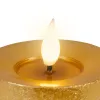 Lumineo LED-Kerze Flacker-Effekt Indoor goldfarben Wachs Ø 7,5 cm Höhe 20 cm - warmweiß