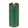 Lumineo LED-Kerze Flacker-Effekt Indoor grün Wachs Ø 7,5 cm Höhe 20 cm - warm weiß