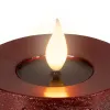 Lumineo LED-Kerze Flacker-Effekt Indoor ochsenblut Wachs Ø 7,5 cm Höhe 13,5 cm - warmweiß