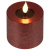 Lumineo LED-Kerze Flacker-Effekt Indoor ochsenblut Wachs Ø 7,5 cm Höhe 9,5 cm - warmweiß