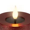 Lumineo LED-Kerze Flacker-Effekt Indoor ochsenblut Wachs Ø 7,5 cm Höhe 9,5 cm - warmweiß