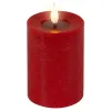 Lumineo LED-Kerze Flacker-Effekt Indoor rot Wachs Ø 7,5 cm Höhe 13,5 cm - warmweiß