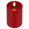 Lumineo LED-Kerze Flacker-Effekt Indoor rot Wachs Ø 7,5 cm Höhe 13,5 cm - warmweiß