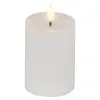 Lumineo LED-Kerze Flacker-Effekt Indoor weiß Wachs Ø 7,5 cm Höhe 13,5 cm - warmweiß