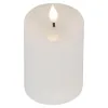 Lumineo LED-Kerze Flacker-Effekt Indoor weiß Wachs Ø 7,5 cm Höhe 13,5 cm - warmweiß