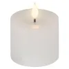 Lumineo LED-Kerze Flacker-Effekt Indoor weiß Wachs Ø 7,5 cm Höhe 9,5 cm - warmweiß