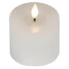 Lumineo LED-Kerze Flacker-Effekt Indoor weiß Wachs Ø 7,5 cm Höhe 9,5 cm - warmweiß