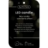 Lumineo LED Kerze Wachs im Zylinder s/w Ø 7,5 cm H: 20 cm Outdoor -Kunststoff