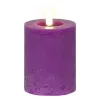 Lumineo LED indoor Kerze Echtwachs Lila Ø 7 cm Höhe 11,2 cm - Wachs
