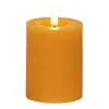 Lumineo LED Kerze Indoor Echtwachs Orange Ø 7 cm Höhe 11,2 cm - Wachs