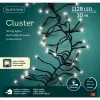 Lumineo LED Lichterkette Cluster schwarz 10 Meter 1128 Lichter - warmweiß