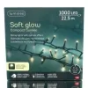 Lumineo LED Lichterkette Soft Glow Compact Twinkle grün 22,5 Meter 1000 Lichter - warmweiß