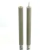 Lumineo LED Stabkerzen Light Grey hellgrau aus Wachs Ø 2,2 x 24 cm - warmweiß