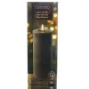 Lumineo LED Wachskerze Grey grau Ø 7 cm Höhe 19 cm - warmweiß