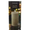 Lumineo LED Wachskerze Light Grey hellgrau Ø 7 cm Höhe 15 cm - warmweiß