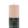 Lumineo LED Wachskerze Pink hellrosa Ø 7 cm Höhe 15 cm - warmweiß