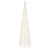 Lumineo Micro-LED Beleuchteter Kegel Silberfarben Ø 16 cm Höhe 60 cm 300 Lichter - warmweiß
