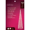 Lumineo Micro-LED Beleuchteter Kegel Silberfarben Ø 20 cm Höhe 80 cm 500 Lichter - warmweiß