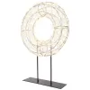 Lumineo Micro-LED Lichterkranz Silberfarben auf schwarzem Ständer Ø 28 cm Höhe 38 cm 300 Lichter - warmweiß