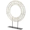 Lumineo Micro-LED Lichterkranz Silberfarben auf schwarzem Ständer Ø 38 cm Höhe 51 cm 500 Lichter - warmweiß