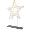 Lumineo Micro LED Stern auf Metallfuß Outdoor 300 Lichter - silberfarben - warmweiß