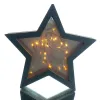 Lumineo Micro-LED Stern Schwarz & Bernsteinfarben Ø 18 cm 30 Lichter - klassisch warm