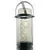 Lumineo Mircro-LED Solar-Laterne Acryl Rauchgrau Ø 10 cm Höhe 23,5 cm 30 Lichter - warmweiß