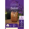 Lumineo Solar LED Laterne Braun in Flechtoptik Ø 16 cm Höhe 24,5 cm warmweiß - Metall & Kunststoff