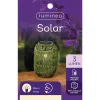 Lumineo Solar LED Laterne Grün in Flechtoptik Ø 16 cm Höhe 24,5 cm warmweiß - Metall & Kunststoff