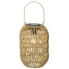 Lumineo Solar LED Laterne Beige-Braun Flechtoptik Ø 16 cm Höhe 24,5 cm warmweiß - Metall & Kunststoff