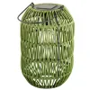 Lumineo Solar LED Laterne Grün in Flechtoptik Ø 16 cm Höhe 24,5 cm warmweiß - Metall & Kunststoff