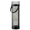 Lumineo Solar LED Laterne Schwarz & Rauchgrau Ø 10 cm Höhe 34 cm 40 Lichter Acryl - warmweiß
