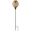 Lumineo Solar LED Stabbeleuchtung Natur & Schwarz Ballonform Ø 15,6 cm Gesamthöhe 78 cm warmweiß
