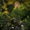 Lumineo Solar LED Stabbeleuchtung Natur & Schwarz Ballonform Ø 15,6 cm Gesamthöhe 78 cm warmweiß