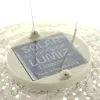LUMIZ Lampion Solarlampe Ballon XL Sashiko Taupe hellgrau Ø 34 cm - Tyvek®