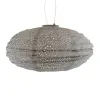 LUMIZ Lampion Solarlampe Oval 40 Paisley Taupe hellgrau Ø 40 cm - Tyvek®