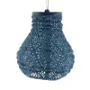 LUMIZ Lampion Solarlampe Bulb 16 Ikat Petrol blaugrau Ø 16 cm - Tyvek®