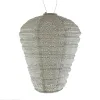LUMIZ Lampion Solarlampe Ballon XL Sashiko Taupe hellgrau Ø 34 cm - Tyvek®