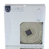 LUMIZ Lampion Solarlampe Ballon XL Sashiko Taupe hellgrau Ø 34 cm - Tyvek®