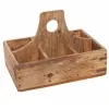nature trends Holz-Getränkekiste mit Griff für 6 Flaschen 30 x 22 x 10 cm