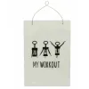 nature trends Holz-Türschild Weiß mit Schriftzug My Workout 23 x 16 cm