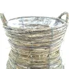 nature trends Pflanzkorb aus Weidenzweigen Rund mit Henkeln grau gewaschen Ø 30 cm